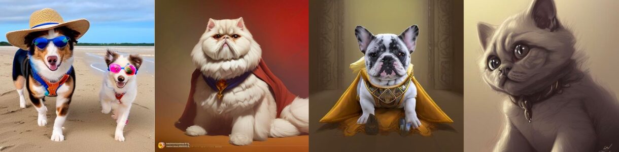 Free pet portraits generated by AI